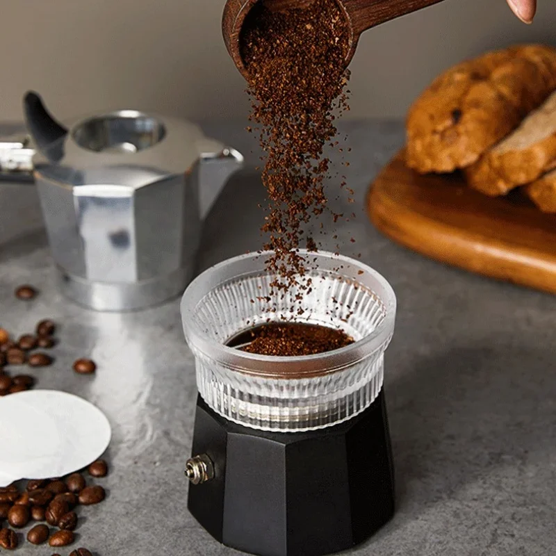 2/3/4/6 Cup Moka Pot Coffee Dispenser Rotating Powder Dosing Ring