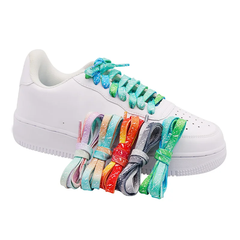 Official Lacet Coolstring 8MM Fluorescent Ink Spray Tape Flat Shining NeonLace Rainbow Fashion Night Light Cord Zapatillas Mujer