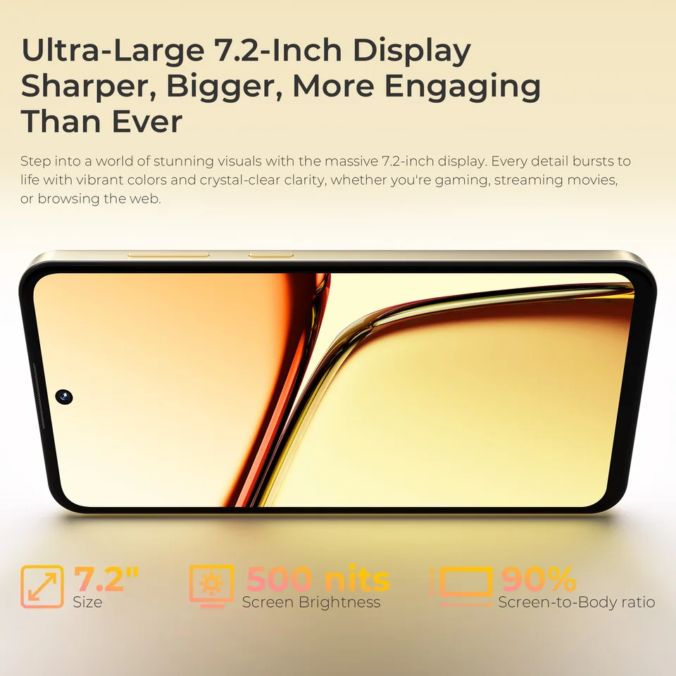 OUKITEL C69 Android 15 スマートフォン、7.2インチ HD+ 大画面 24GB(8