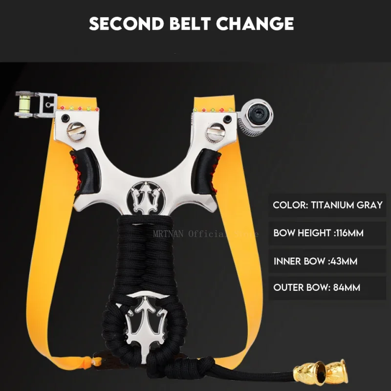 Laser slingshot High Quality Alloy Slingshot Flat Rubber Band Hunting Shooting Outdoor Catapult Hunting Slingshot 4