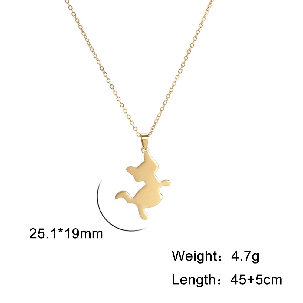 TEAMER Collana Gatto Minimalista - Ciondolo Gatto Seduto In Acciaio Inox, Gioiello Regalo Per Amanti Dei Gatti