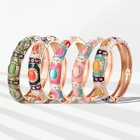 1/5 PCS Enamel Bracelet For Women Bangle On Hand Cloisonne Women's Hand Bracelets India African Jewelry Bohemian Designer Gifts 1