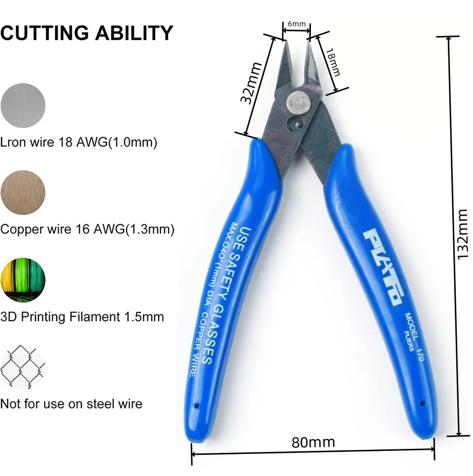 1/5/10Electrical Wire Cable Cutters Cutting Side Snips Flush Pliers Nipper Anti-slip Rubber Mini Diagonal Pliers Hand Tools