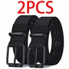 2pcs Men's casual canvas belt, golf belt, durable outdoor sports pants belt, jeans belt, suitable for daily leisure and sports