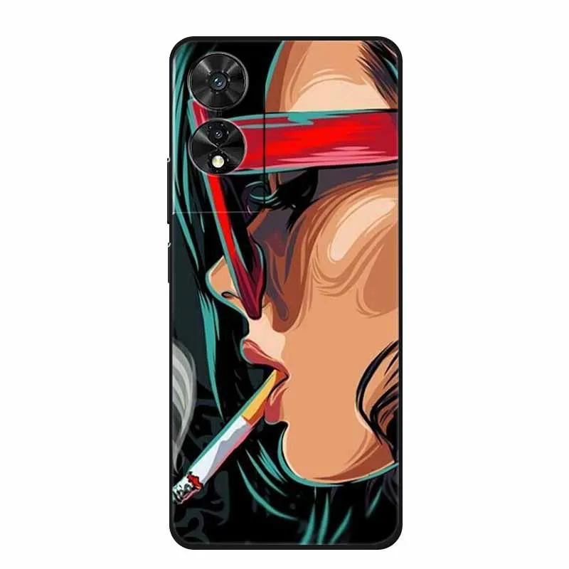 Black Geometric Silicone TPU Phone Case - Soft Back Cover Shield