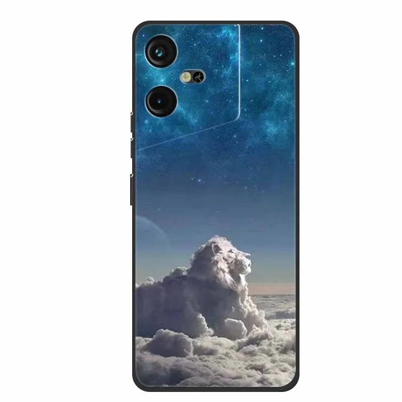 Luxury Soft Silicone TPU Phone Back Cover with Animal Wolf Design