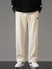 Winter Thick Warm Corduroy Sweatpants Men Fleece Liner Drawstring Straight Loose Track Pants Male Casual Fleece Thermal Trousers 5