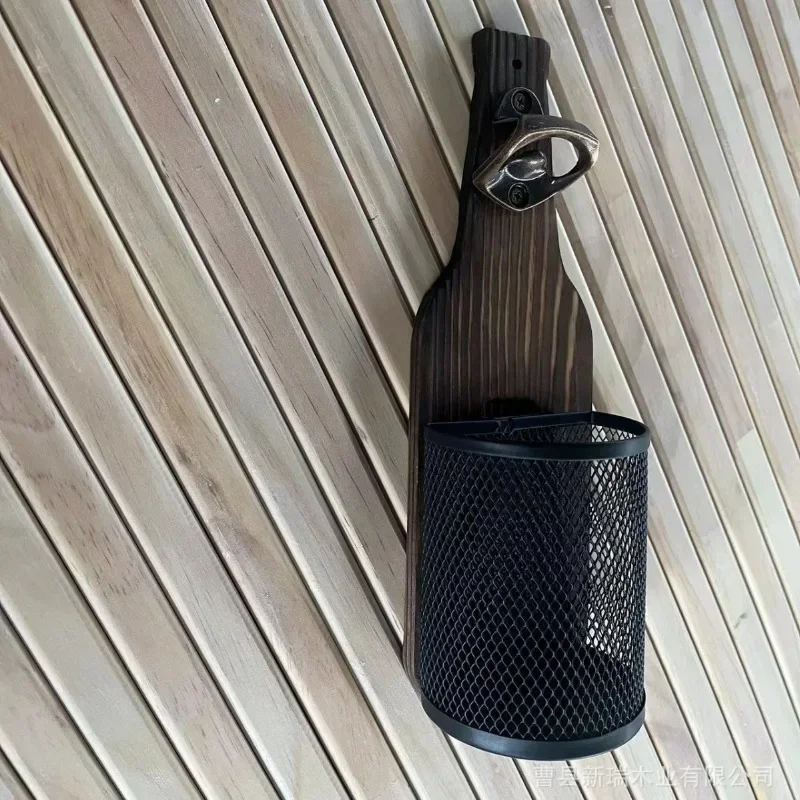 New 1PC Wooden Beer Bottle Opener Wall Mounted Bottle Cap Storage Box Bar Counter Pendant Decoration Wall Mounted Bottle Opener