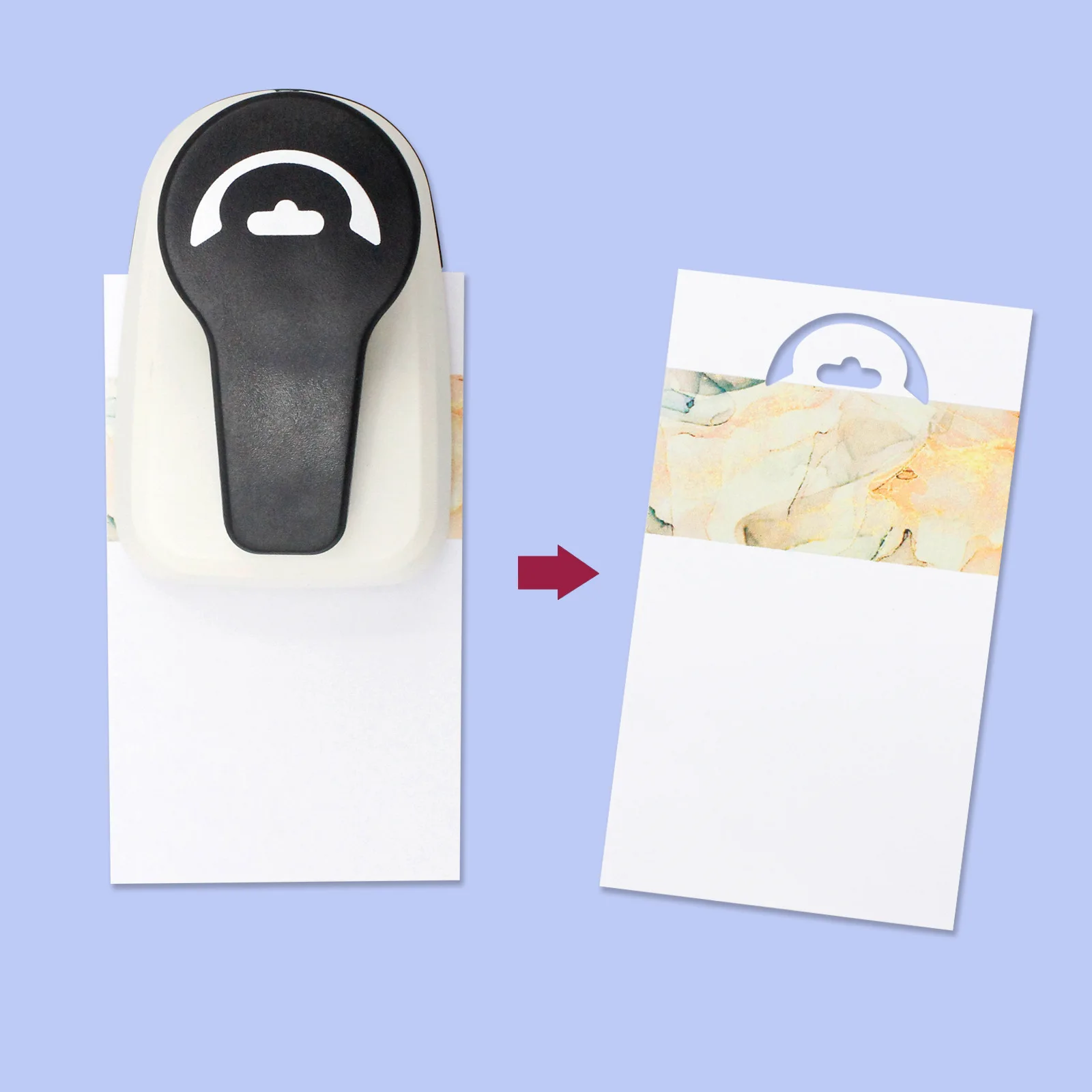 프롬테논 다기능 카드 헤드 홀 펀치 쥬얼리 포장 DIY 공예 플래너 엠보싱 펀치 도구