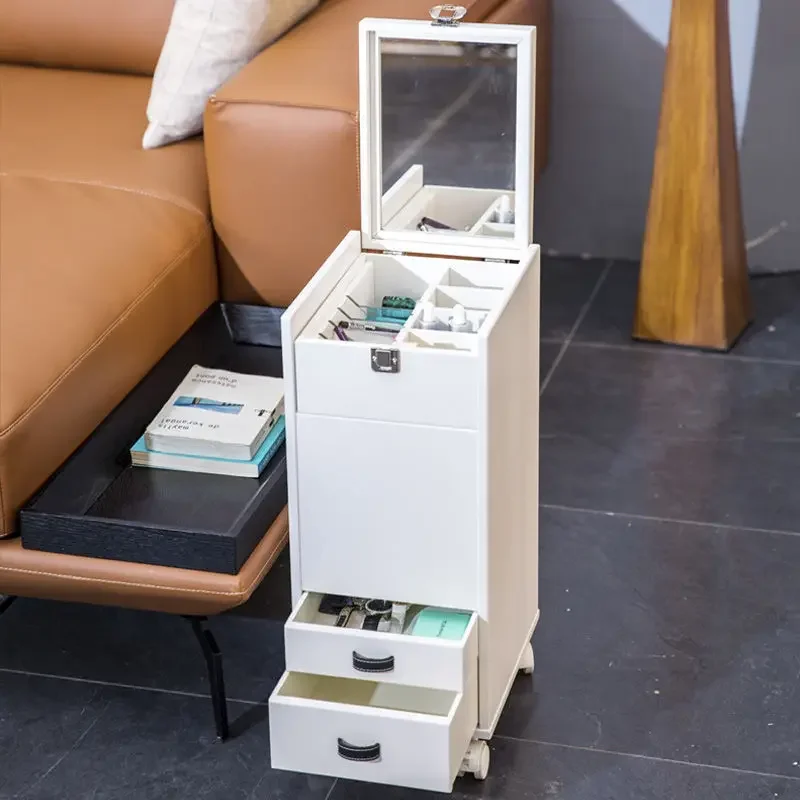 

cabinet integrated Japanese mini multifunctional mobile single person flip mirror floating window dressing table cabinet