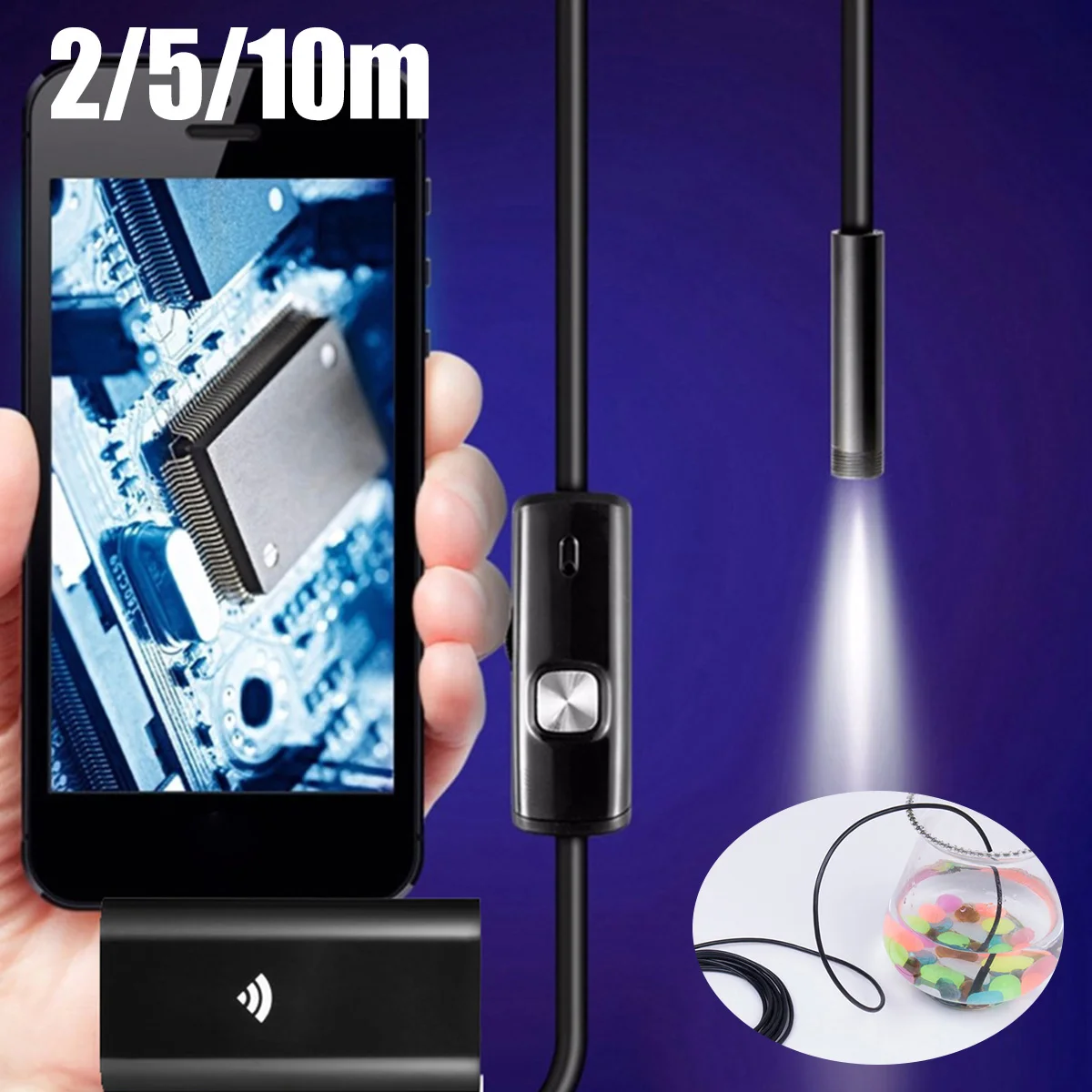 Wireless Endoscope Rechargeable Borescope 720P HD Inspection Camera