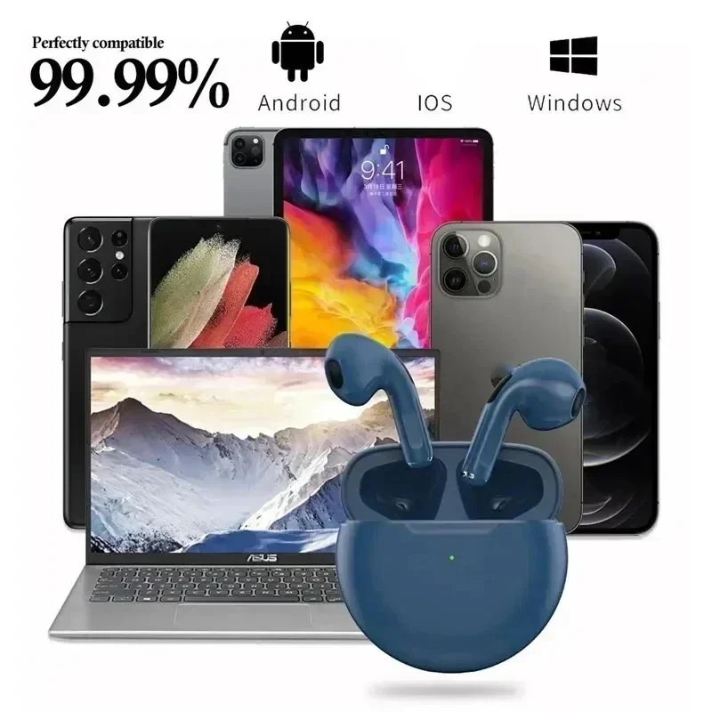 Earphone Bluetooth Headphones with Mic 9D Stereo Hifi Earbuds for Xiaomi Samsung Android TWS Pro 6 Wireless Bluetooth Headset 2