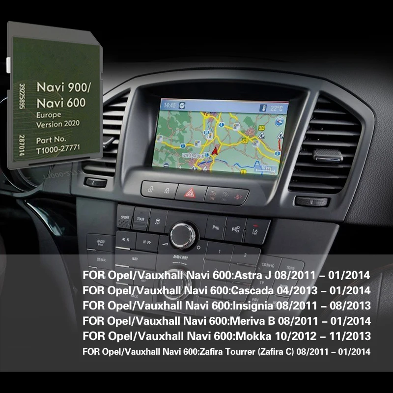 

Sat Nav Map For Opel Vauxhall Navi 900 Europe 16GB Navigation SD GPS Card