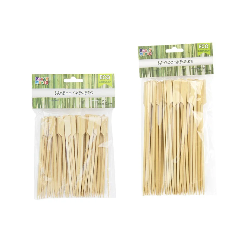 Disposable square bamboo stick household 50 pieces 12cm18cm Kanto cooking barbecue stick flat head flat stick party