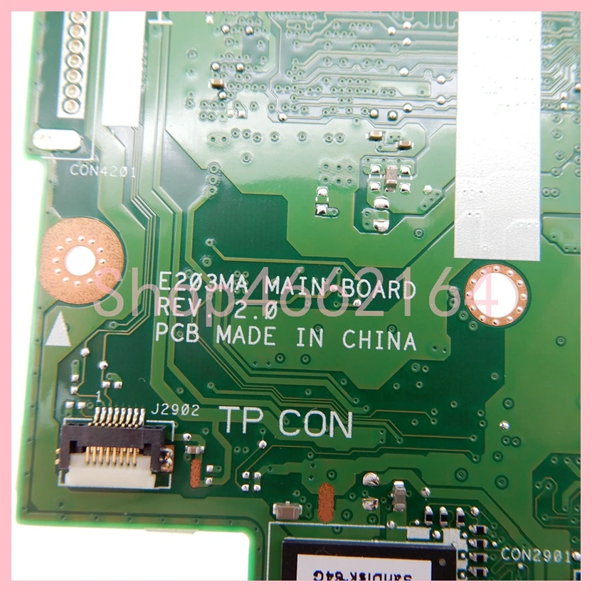 Placa Mãe Portátil E203ma N4000 Cpu 4g-ram 64g-ssd Mainboard para Asus E203m E203mar E203mas L203mah W203mah R203ma R203ma E203na - Imagem 2