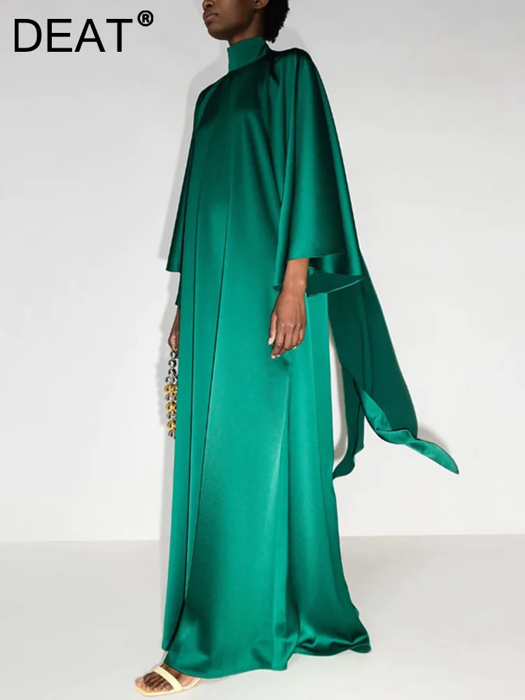 [DEAT] المرأة فستان طويل أنيق جديد الرقبة