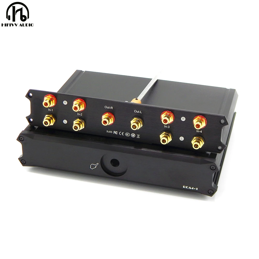 

4-channel Audio Signal Input Switcher 4 Selecti 1 OUT Preamplifier 0 times Gain Amplification Nickel Alloy Lamination Core