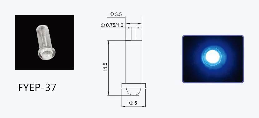 FYEP-37 Mini Type Fiber Optic Pointed Lights Decoration Fiber Optic End Fittings 30pcs for 0.75mm/1.0mm Fibers