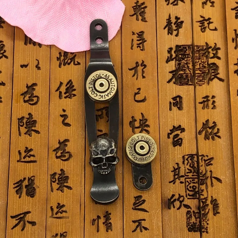 

1 компл. Ручной работы Серебряный Череп стальной карманный зажим и наполнитель для Hinderer XM18 3,5'