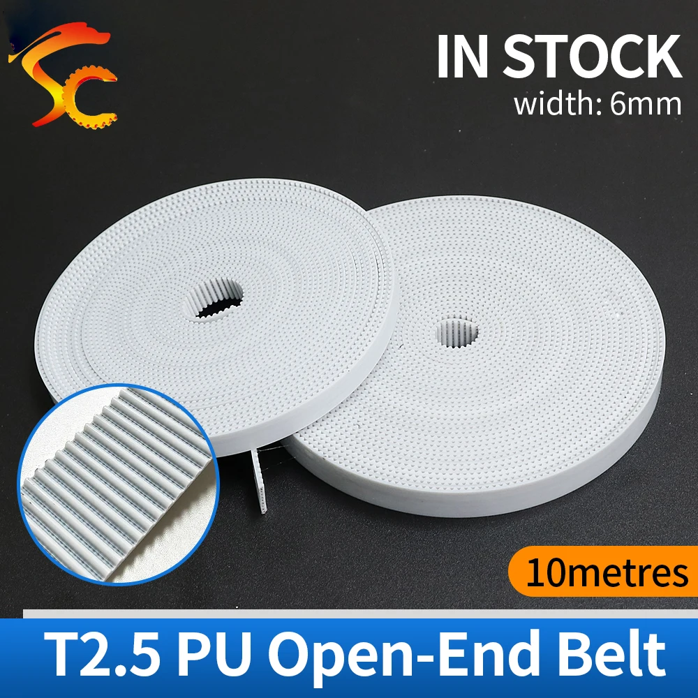 

Free shipping 10meters/lot T2.5 Timing belt width 6mm T2.5 6MM PU openg belt for RepRap Prusa Mendel Huxley CNC Robotics