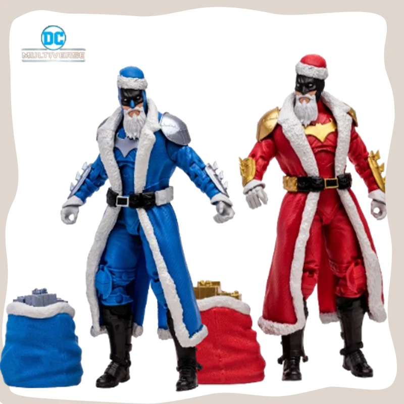 

7 inch McFarlane Toys Father Christmas Batman Red and Blue DC Multiverse Gold Label Limited Movable Figure Figurines Holiday