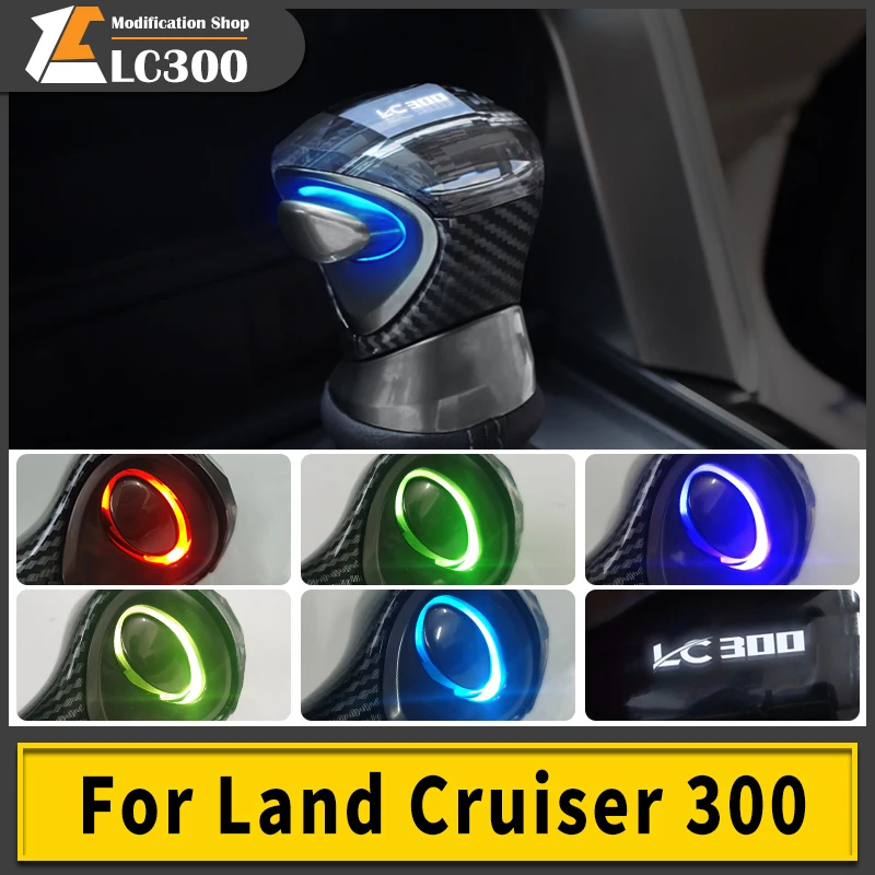 도요타 랜드 크루저 300 LED 크리스탈 핸들 기어 헤드, 2021-2023 2022, LC300 FJ300 인테리어 업그레이드 액세서리