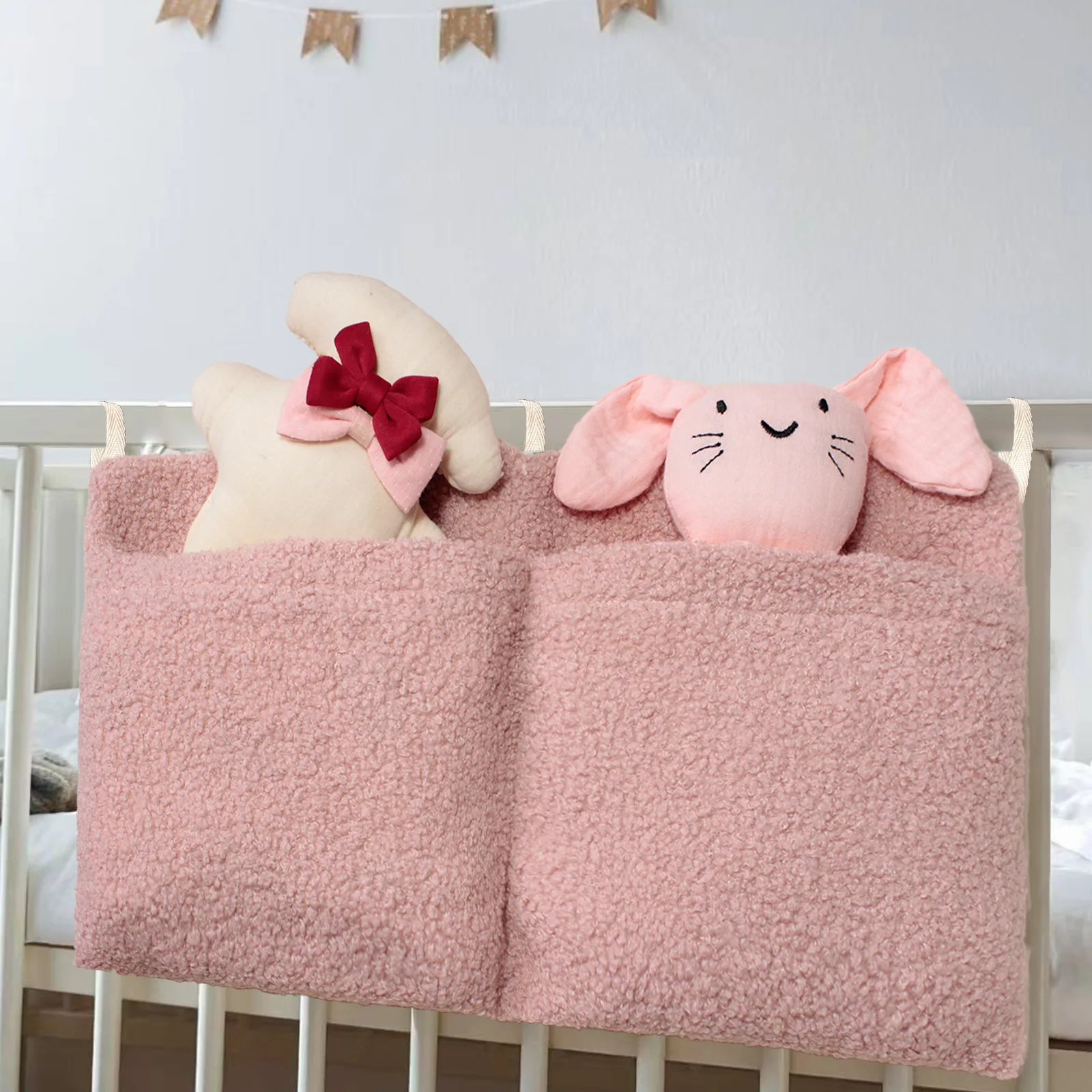  침대 걸이형 벨벳 이중 포켓 기저귀 보관 가방 기저귀 정리함 카트 걸이형 가방 침구  용품