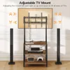 Rolling TV Stand with Mount and Power Outlet Up to 55 inch TVs,Small TV Stand with 3-Tier Storage Shelves 2