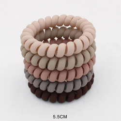 5-Pack Stylish Matte Spiral Hair Ties - Frosted Elastic Bands (Colo1big)