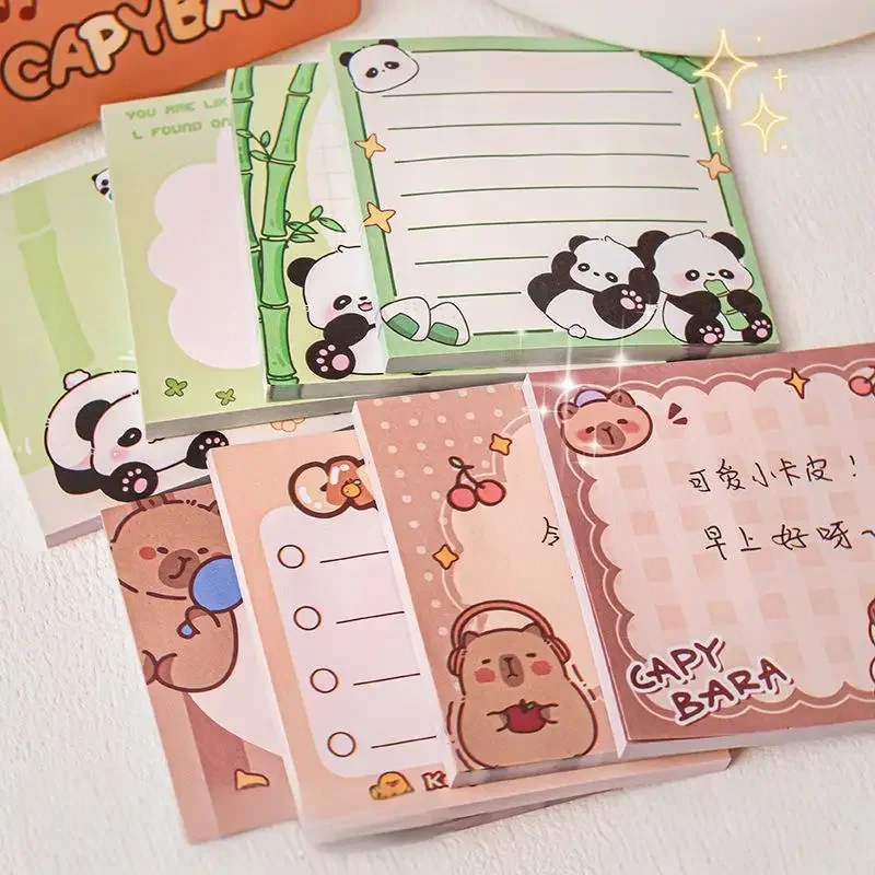 50 Sheets Student Cartoon Posted It Paper Capybara Panda Memo Sticky Notes Stationery Stickers Notebook Planner Message Sticker 6