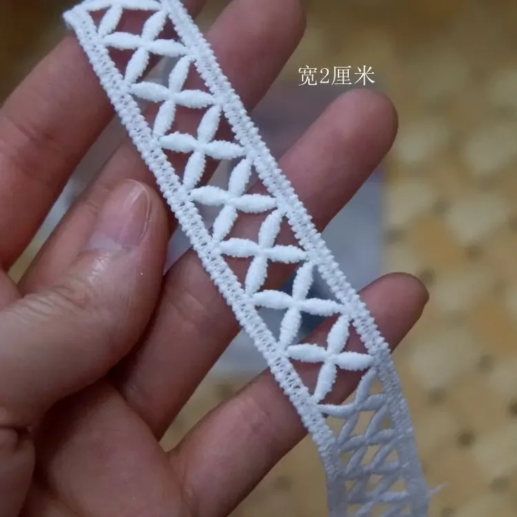 중공 수용성 레이스 리본, DIY 봉제 레이스 패브릭 액세서리, 드레스 커튼, 의류 포장 레이스, 흰색과 검정색