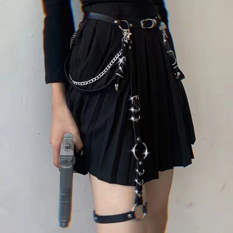 Source Stainless Steel Chain Belt Men Women Punk Emo Gothic