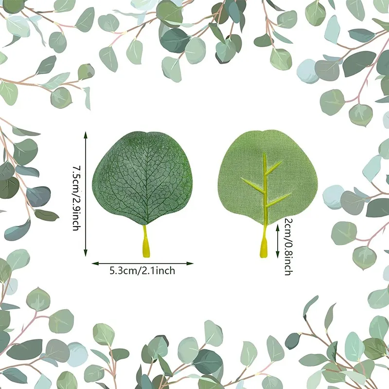 Tanie 500 sztuk liście eukaliptusa sztuczny eukaliptus płatki sztuczne liście dla sklep
