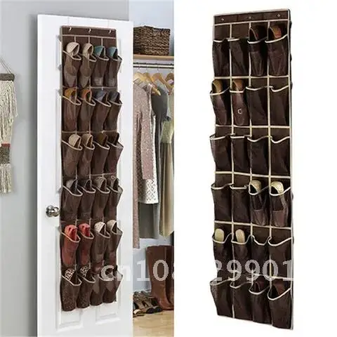 

Non Woven Hanging Storage Bag Door Holder Home Shoes Organizing Bag with Hooks Space Saver Shoes Hanging Bag 24 Pocket