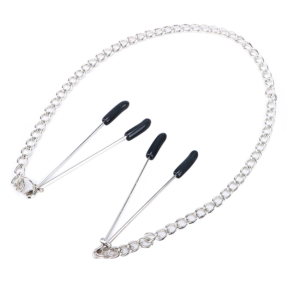 IKOKY Nipple Clamps with Metal Chain Adjustable Breast Labia Clips Clit Clamp Sex Toys for Couple Fetish Adult Game Sex Product