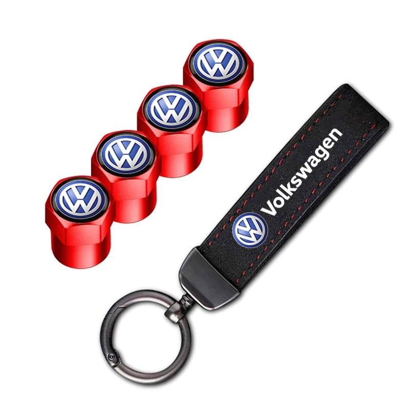 thumbnail image 1 of Tapas de válvula de rueda de neumático de coche, cubierta de gamuza, llavero de anillo para Volkswagen Polo Tiguan Passat T-ROC Golf Atlas, accesorios, 1 of 5