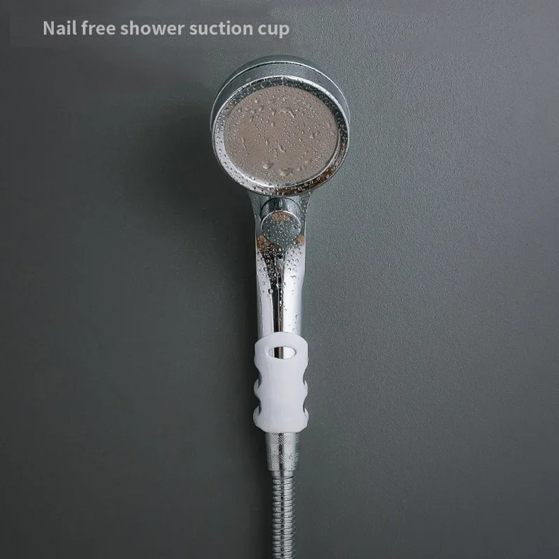 Reusable Shower Head Holder Movable Bracket Powerful Suction Cup Shower Bracket Wall Mount Rack Stand Bathroom Accessories