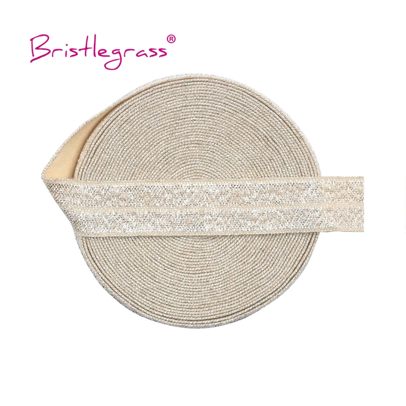 Silver Glitter Fold Over Elastic Bands - 5/8 Spandex Trim for Hair Accessories & Sewing Projects
