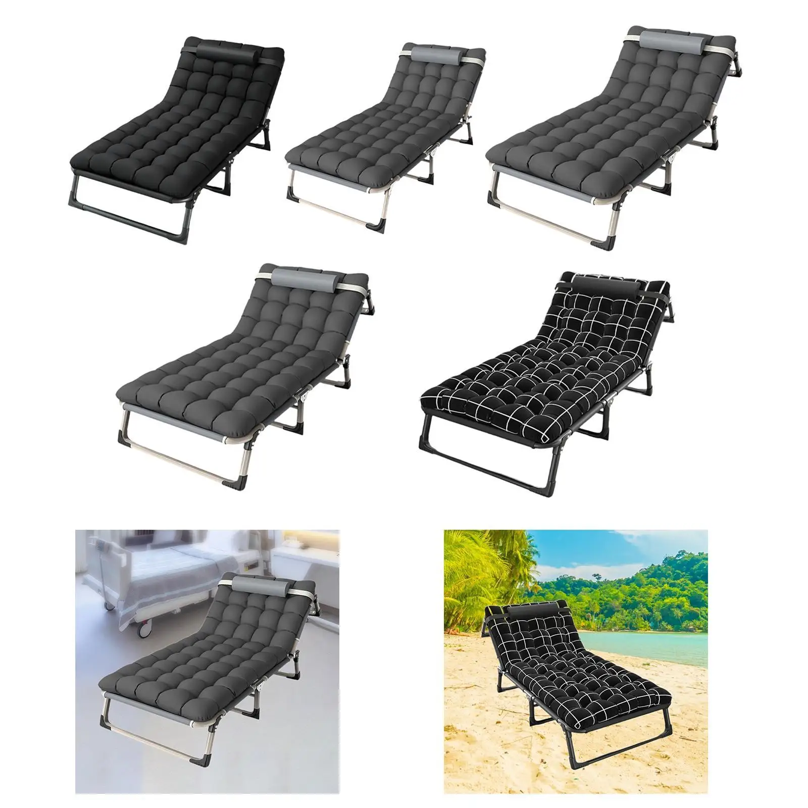 Folding Bed with Mattress for Adults Foldable Bed Camping Cot Sturdy with Detachable Pillow Folded Rollaway for Home Dorm