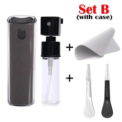 Compact Screen Cleaning Kit with Soft Microfiber Cloth and Brush (Set B (With Case))