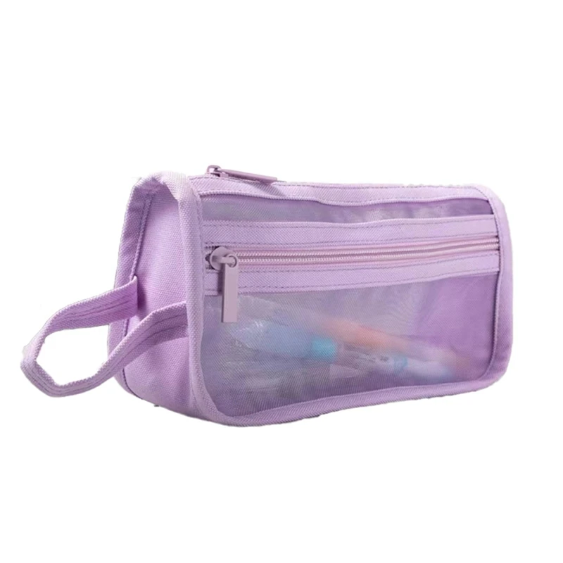 

Mesh Visible Storage Bag Storage Bag Cute Transparent Fixed Fixed Organizer Pencil Case For Students, College