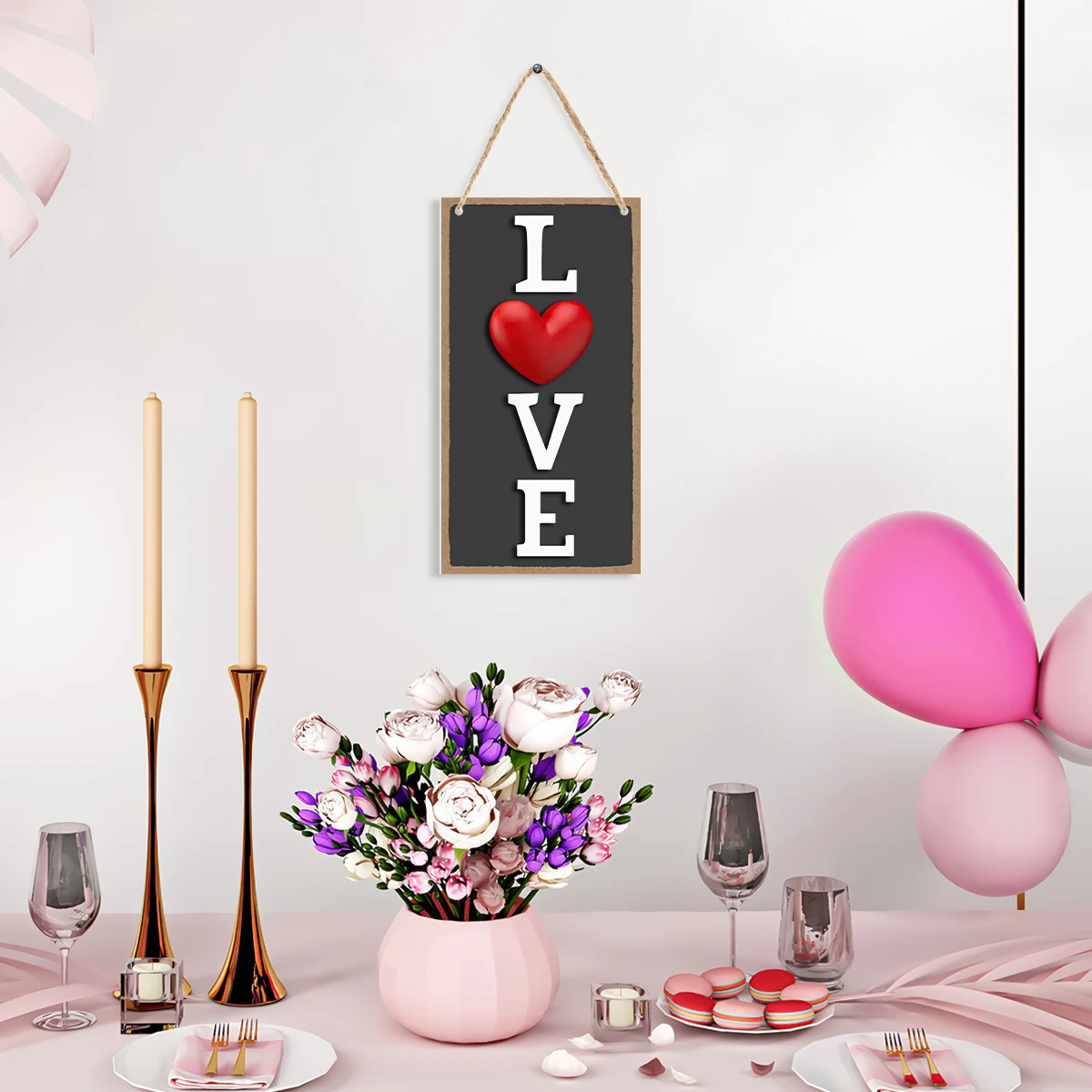 1PC, Valentine's day, creative and simple white heart-shaped decorative item, Valentine's Day room decoration