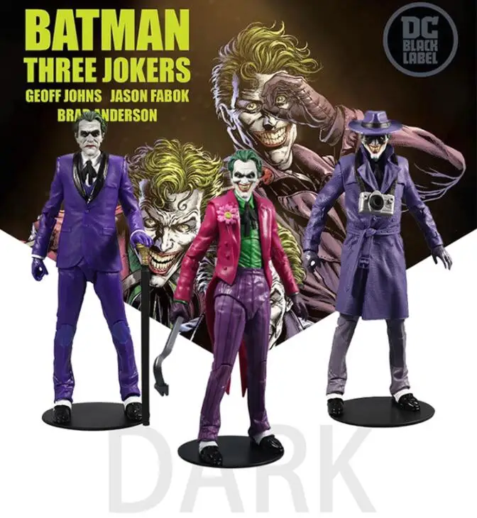 

McFarlane Batman Three Jokers Clown Criminal Comedian Articulated Action Figure Toys 17cm