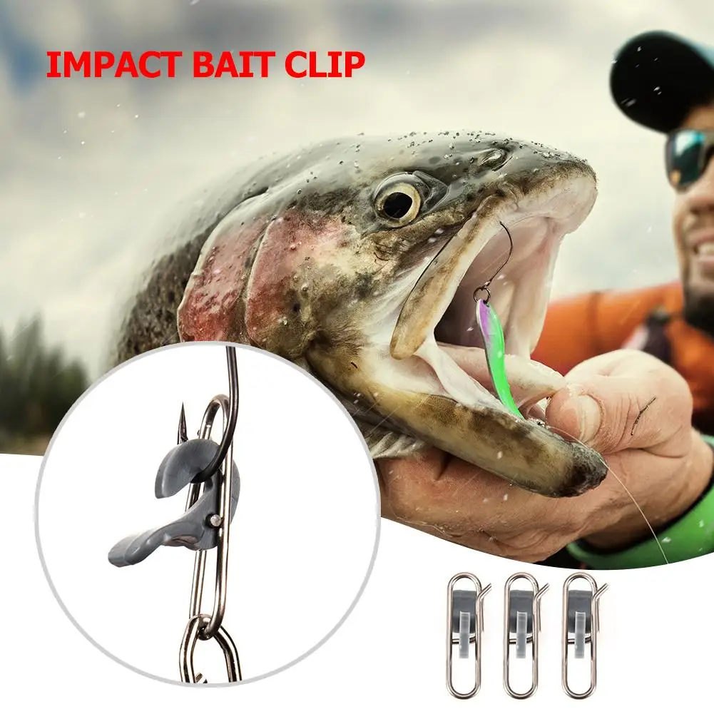 10-50pcs Impact Bait Fishing Lure Clip Stainless Steel Impact Bait Clip PE Decoupling Accessories Fishing Hook Tools
