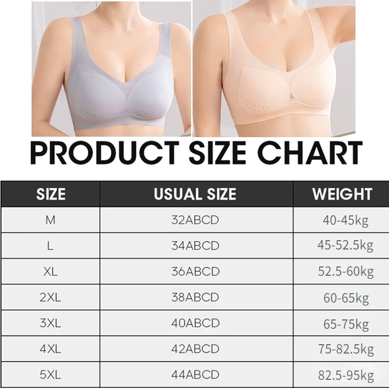 Bras for Women Seamless Wireless Ultra Thin Bra Breathable Sleep Summer Bralette Sports Bra Vest Underwear top Plus Size M-5XL 6