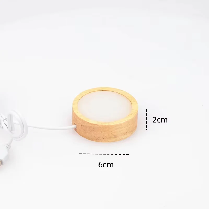 LED سطح المكتب مصباح للزينة قاعدة خشبية DIY كريستا...
