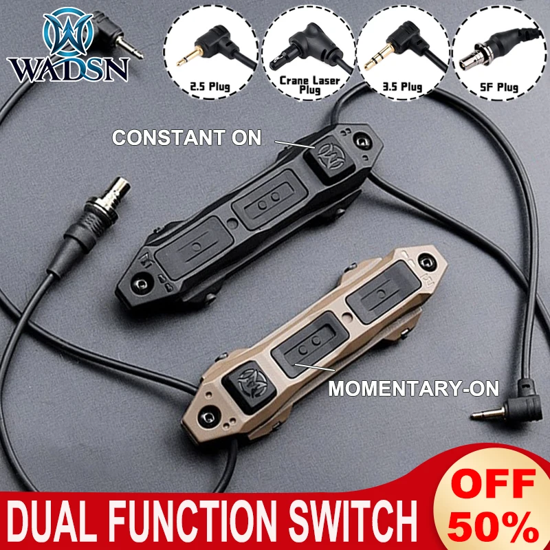 

WADSN Tactical Airsoft Pressure Switch For DBAL A2 PEQ-15 NGAL Laser M600 M300 Flashlight Remote Dual Function Switch Button