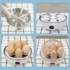 Egg Cooker 220V EU Plug Hard Boiled Multifunction Steaming Egg Reusable High Temperature Steamer Anti Slip Base Egg Boiler 5