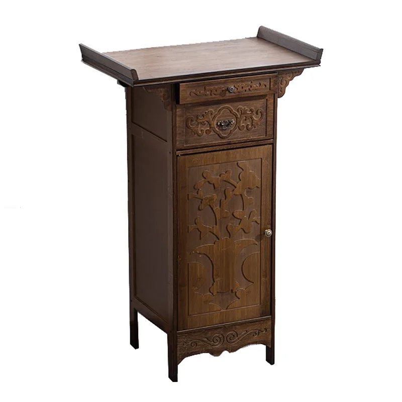 

ZL Entrance Cabinet Altar Incense Burner Table Solid Wood Living Room Side View Buddha Shrine Small a Long Narrow