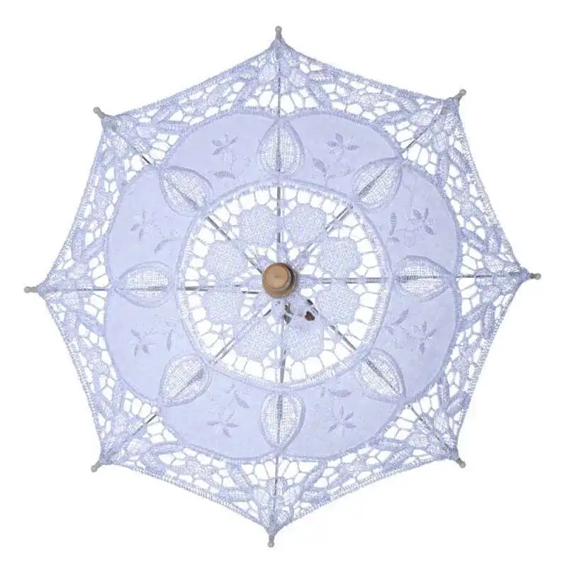 Lace Umbrella 28/45/75CM Wooden Handle Craft Wedding Photography Bride Bridesmaid Decor